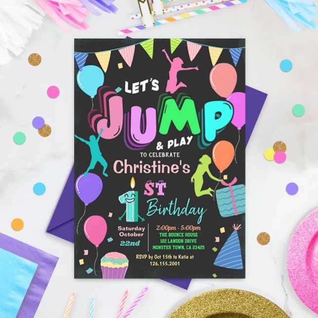 Invitation Jump Anniversaire Jumping Trampoline Pa (Créateur téléchargé)