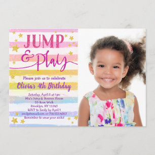 Invitation Jump Anniversaire pour Filles Bounce Pa