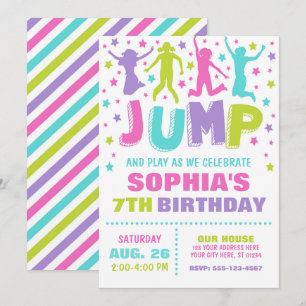 Invitation Jump Anniversaire, Trampoline Bounce Ho