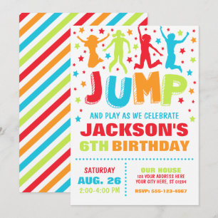 Invitation Jump Anniversaire, Trampoline Bounce Ho