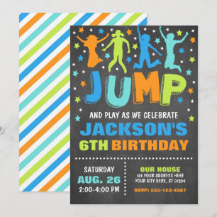 Invitation Jump Anniversaire, Trampoline Bounce Ho