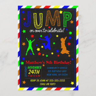 Invitation Jump Birthday Party pour un garçon