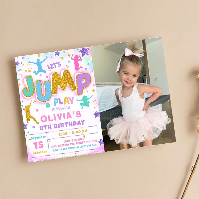 Invitation Jump Bounce Jeu Anniversaire Jump Trampoline Party (Créateur téléchargé)