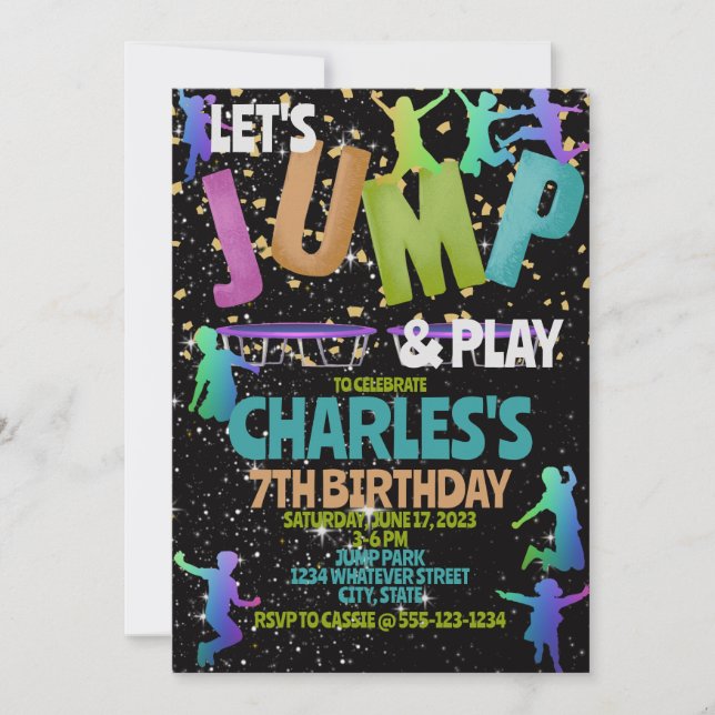 Invitation Jump Park Anniversaire de enfant Party Personnalis (Devant)