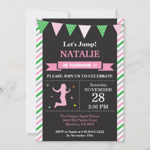 Invitation Jump Trampoline fête d'anniversaire
