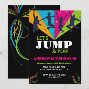 Invitation Jumping Jubilation : Parc Trampoline Anniversaire