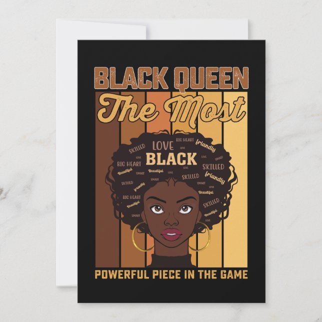 Invitation Junetdix Melanin Black Girl La plus puissante (Devant)
