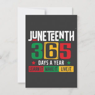 Invitation Juneteenth 365 jours par an Apprenez-le comme il v
