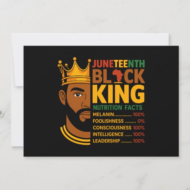 Invitation Juneteenth faits nutritionnels noirs Fierté Africa (Devant)