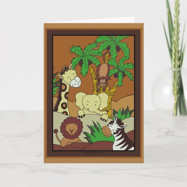 Invitation Jungle 10 de bébé d'invitation de baby shower (Devant)