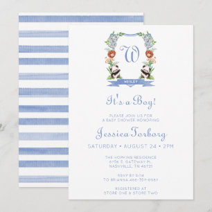 Invitation Jungle Animaux Crest C'est un Baby shower garçon