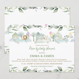 Invitation Jungle Animaux Voitures La verdure Le Baby shower
