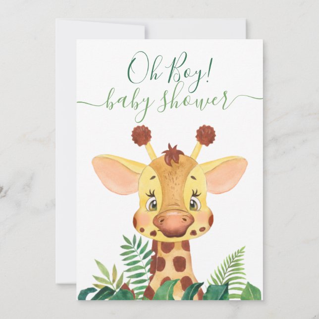 Invitation Jungle Baby shower Giraffe (Dos)