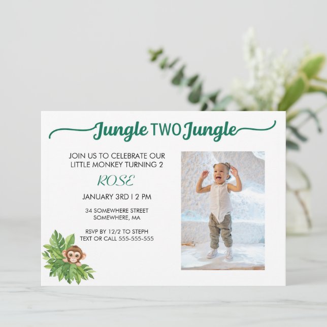 INVITATION JUNGLE DEUX JUNGLE (Debout devant)