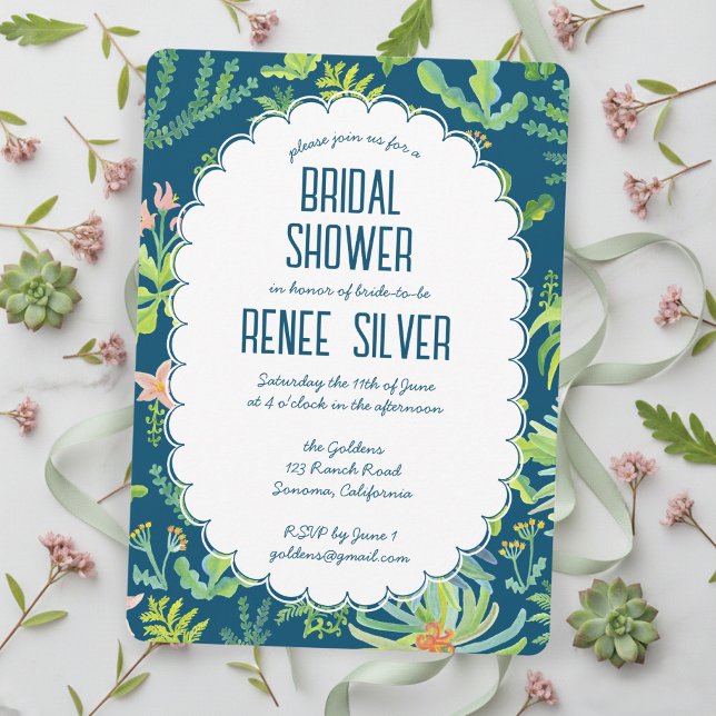 Invitation Jungle Garden Watercolor Custom BRIDAL SHOWER (Jungle Garden Watercolor hand-painted Custom BRIDAL SHOWER Invitation
)