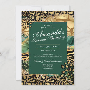 Invitation Jungle Imprimé Léopard et Animaux