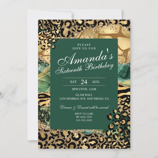 Invitation Jungle léopard et Poster de animal (Devant)