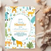 Jungle Safari Animaux Verdure Baby shower Garçon