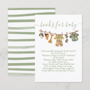 Invitation Jungle Safari Clothesline Apportez un livre
