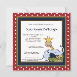 Invitation Jungle Temps Zoo Animaux Lio Baby shower Invitatio