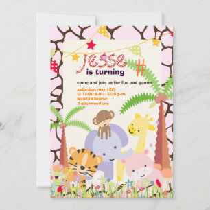 Invitation Jungle Thème/Fête/photo personnalisée