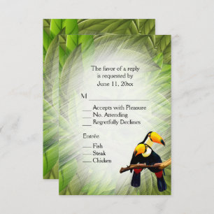 Invitation Jungle Toucans RSVP avec sélection d'arbre