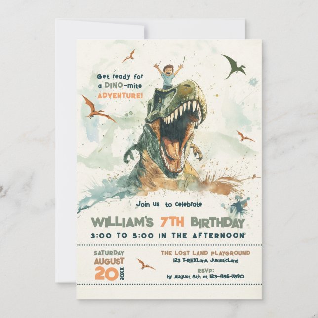 Invitation Jurassic Dino Ride Anniversaire (Devant)