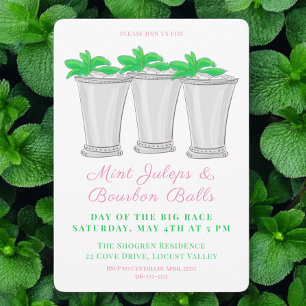 Invitation Jus de menthe Bourbon Balls Horse Race Derby Day