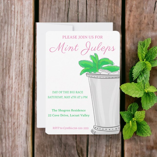 Invitation Jus de Mint Horse Race Derby Day (Créateur téléchargé)