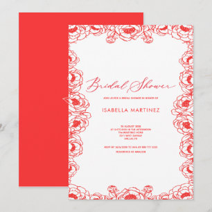 Invitation jus rouge simple classique élégant shower de maria