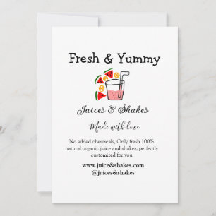Invitation Jus & secousses restaurant site d'affaires social