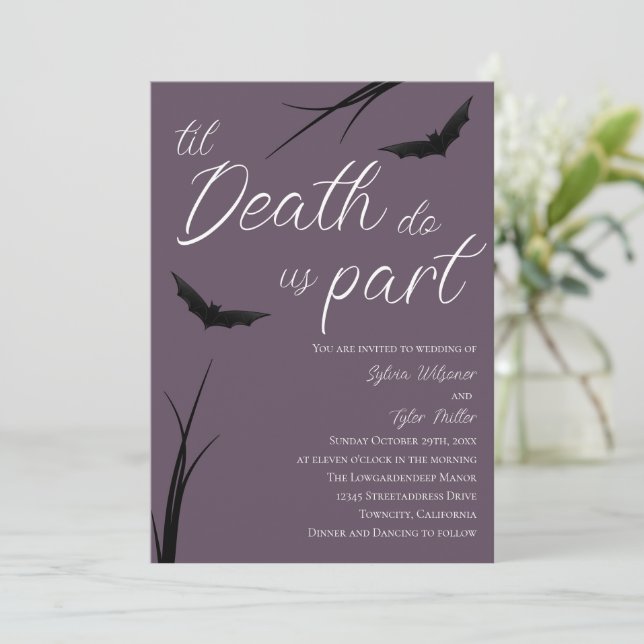 Invitation Jusqu'à ce que la mort nous sépare Mariage (Debout devant)