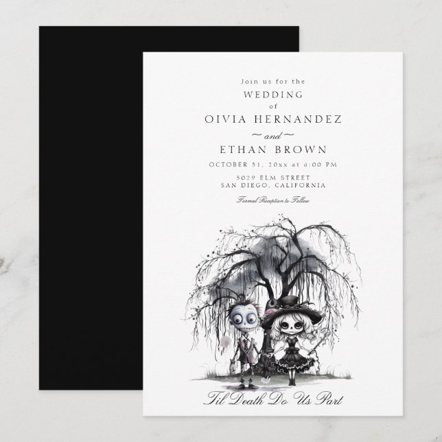 Invitation Jusqu'à ce que la mort nous sépare Mariage (Devant / Derrière)