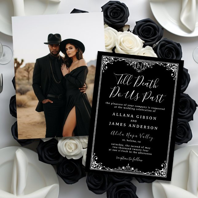 Invitation Jusqu'à ce que la mort nous sépare Mariage de mono (Créateur téléchargé)