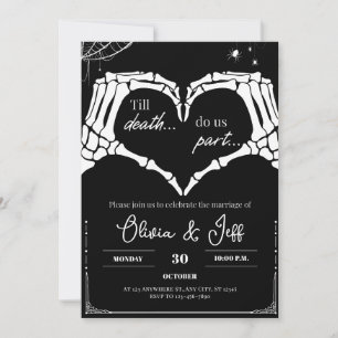 Invitation Jusqu'à ce que la mort nous sépare Mariage gothiqu