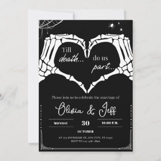 Invitation Jusqu'à ce que la mort nous sépare Mariage gothiqu