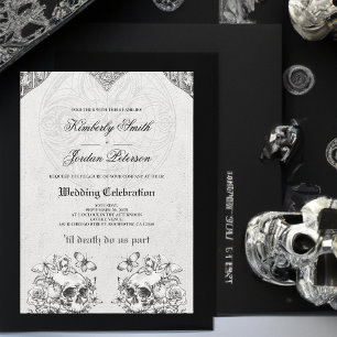 Invitation Jusqu'à ce que la mort nous sépare Mariage gothiqu