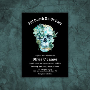 Invitation Jusqu'à ce que la mort nous sépare Mariage gothiqu