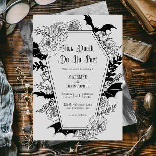Invitation Jusqu'à ce que la mort nous sépare Mariage gothiqu