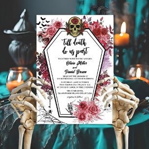 Invitation Jusqu'à ce que la mort nous sépare Mariage gothiqu