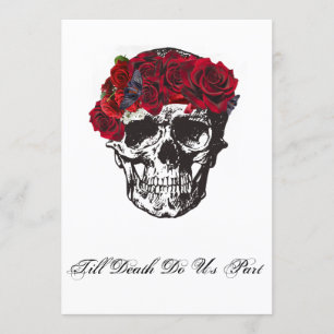 Invitation Jusqu'à ce que la mort nous sépare Rose rouge