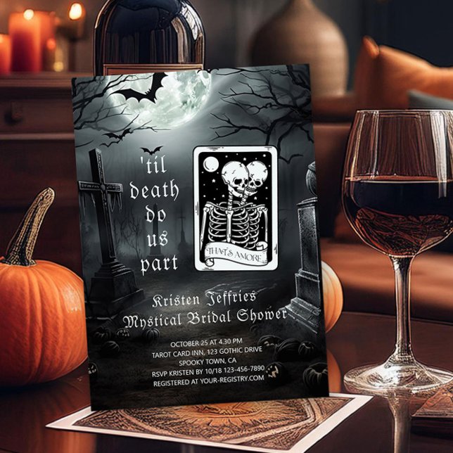 Invitation Jusqu'à la mort Faisons-nous partie Fête des marié (Til death do us part halloween mystical bridal shower invitation by Darling & May)