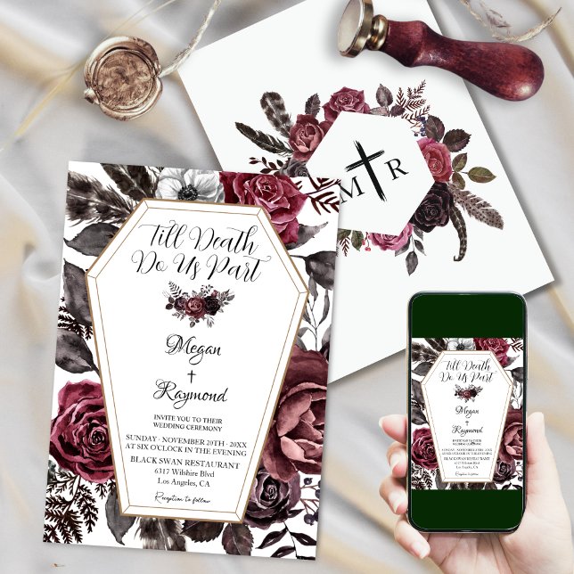 Invitation Jusqu'à la mort Faisons-nous partie Floral Élégant (Créateur téléchargé)
