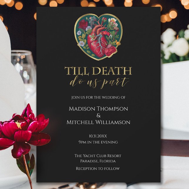 Invitation Jusqu'à la mort Faisons-nous partie Goth Coeur Hal (Créateur téléchargé)