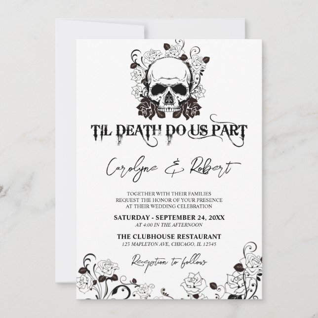 Invitation Jusqu'à la mort faisons-nous partie Halloween Mari (Devant)