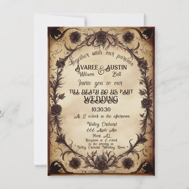 Invitation Jusqu'à la mort Faisons-nous partie Mariage de sty (Devant)