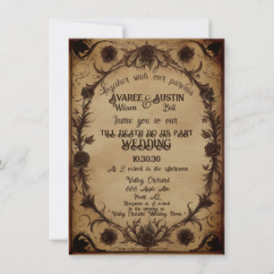 Invitation Jusqu'à la mort Faisons-nous partie Mariage de sty