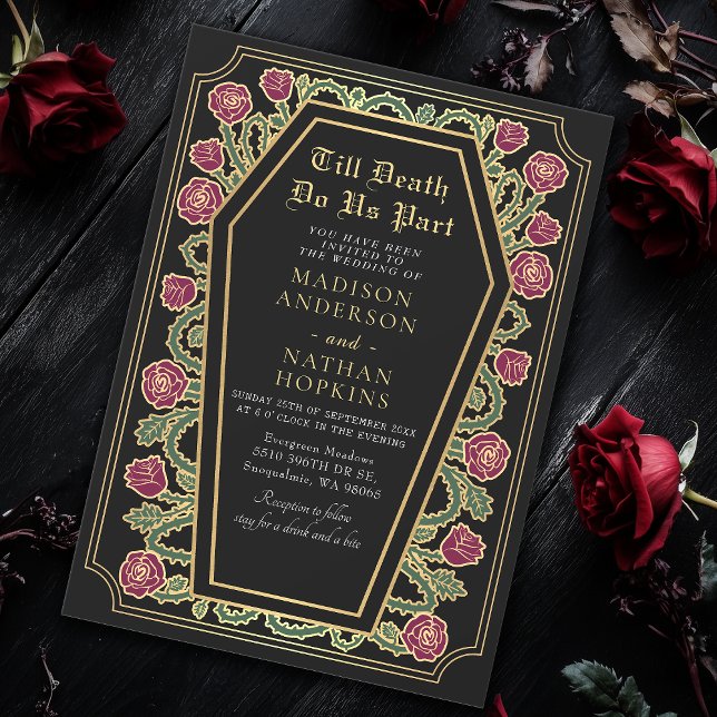 Invitation Jusqu'à la mort faisons-nous partie Rose noir Mari (Créateur téléchargé)