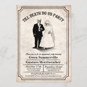 Invitation Jusqu'à la mort Faites-nous Fiançailles de fête In