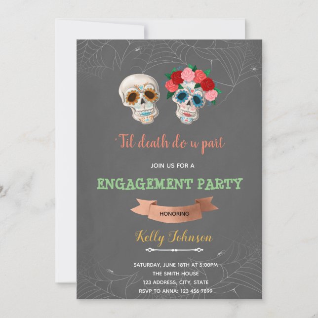 Invitation Jusqu'à la mort Faites-nous partie de la fête d'Ha (Devant)